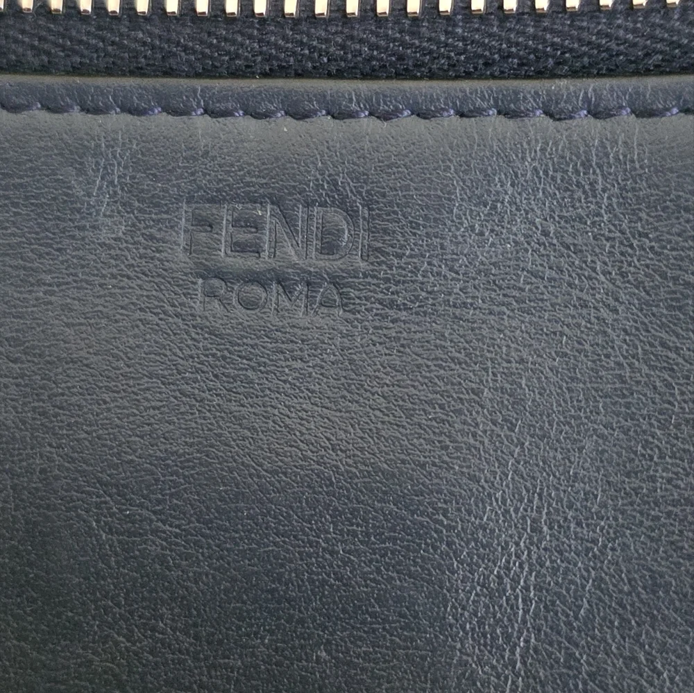 Fendi ROMA THINK Navy and Red Logo Clutch - Picture 3 of 8
